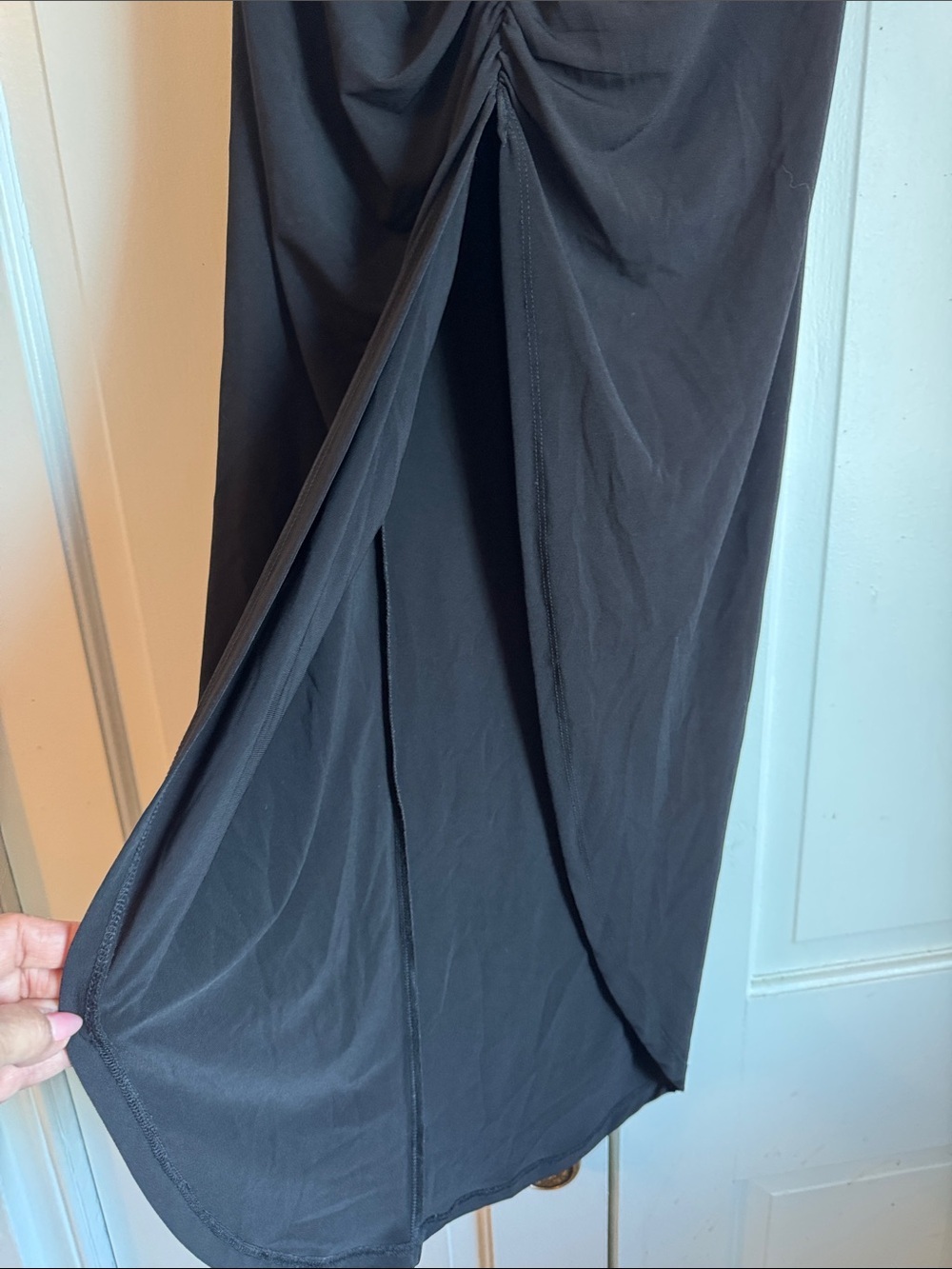 GUC NBD Black Draped Tie-Front Swim Cover-up Strapless Dress Size S - Picture 4 of 7